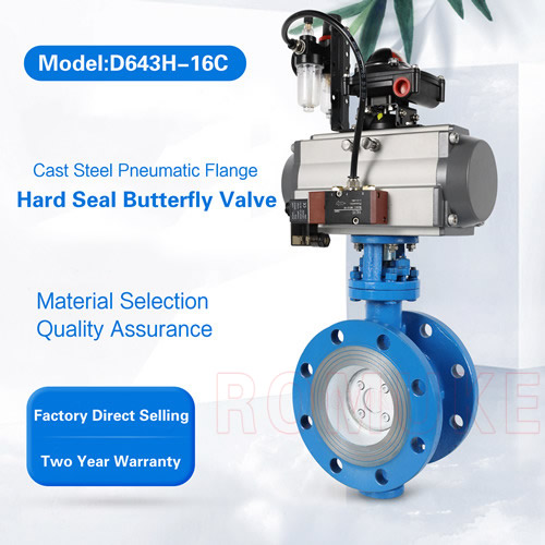 Cast steel pneumatic butterfly valve