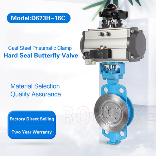 Cast steel pneumatic clamp butterfly valve